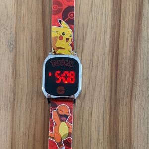 Pokemon Game Freak Digital Watch with Pikachu and Charmander